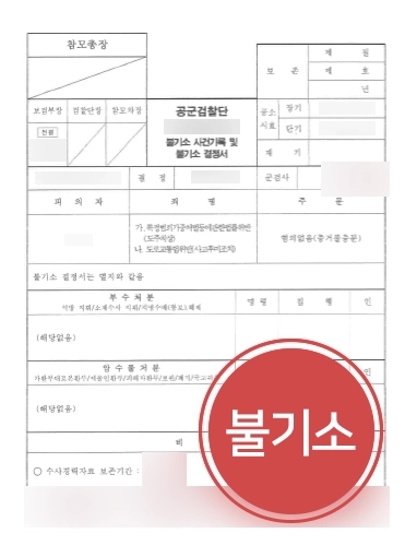 [군전문변호사 조력사례] 군검찰 조사 받게 된 직업군인, 불기소 종결