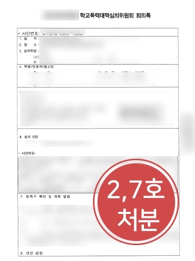 [학교폭력변호사 피해자 조력사례] 피해자 코뼈 골절 시킨 가해자에 보복행위 금지(2호), 학급교체(7호) 내려져