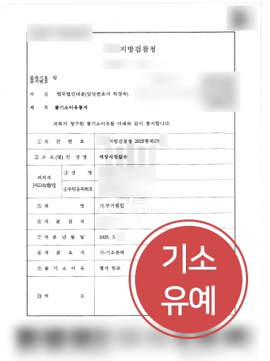 주거침입고소 기소유예