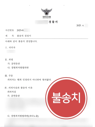 공연음란죄 | 공연음란 혐의 불송치 결정