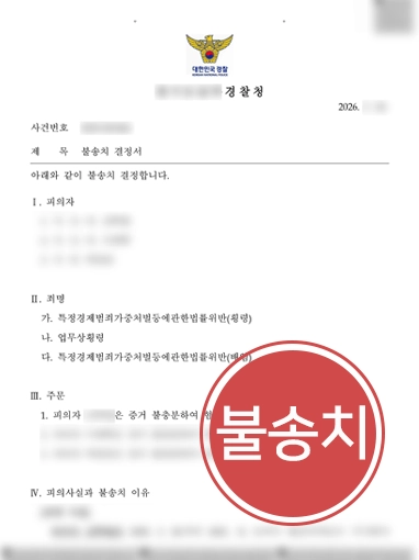 업무상횡령처벌 | 업무상횡령 형사처벌 위기 대표이사 의뢰인, 불송치