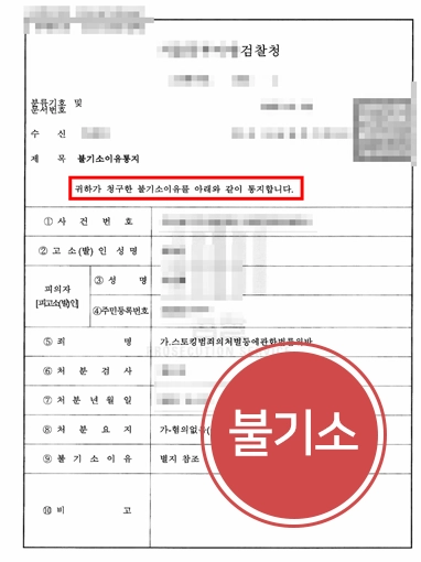 스토킹불기소