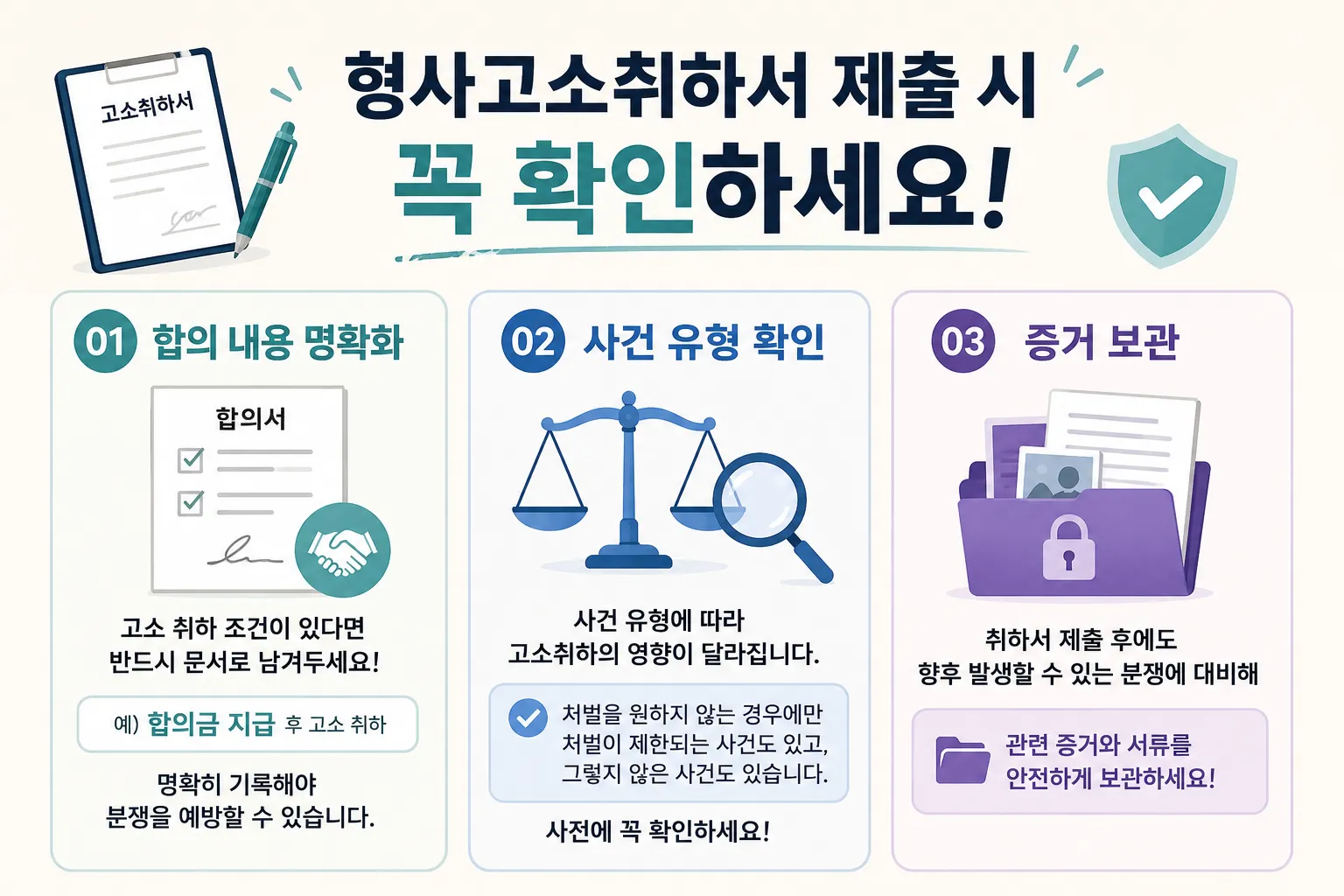 형사고소취하서 제출 주의 사항 정리
