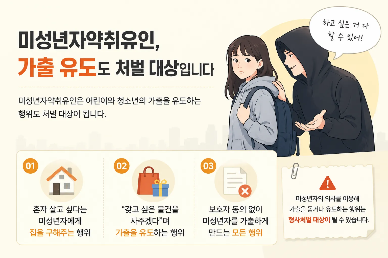 미성년자약취유인 가출 미성년자 보호 처벌 대상