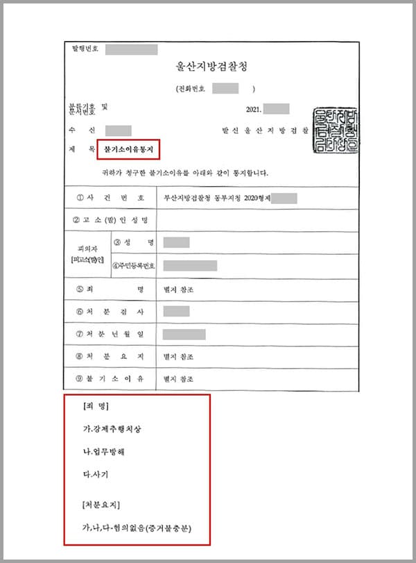 [무혐의]의뢰인은 이 사건 피의자이면서 건물주이고, 피해자는 주점을 운영하는 세입자입니다. 의뢰인은 피해자로부터 아래의 세가지 혐의로 고소를 당하였는데요. 이에 결백을 주장하며 매우 억울해 하셨고, 본 법인의 형사전문변호사를 찾아 자신의 무죄를 밝혀달라 요청하셨습니다. (가. 강제추행치상) 피의자는 피해자가 운영하는 주점 내에서 피해자의 손목을 잡아 추행하고, 그 과정에서 피해자에게 2주간 치료가 필요로 하는 염좌를 입게 하였다. (나. 업무방해) 피의자는 피해자의 손목을 잡아 추행함으로써 경찰이 오게 하고, 이 과정에서 주점에 술을 마시러 온 손님들이 그냥 돌아가게 하는 영업업무를 방해하였다. (다. 사기) 피의자는 피해자의 주점에서 술을 주문한 후 대금을 지불할 의사나 능력이 없으면서 안주와 양주를 제공받아 취식하고도 대금을 지불하지 않아 재산상 이익을 취득하였다.