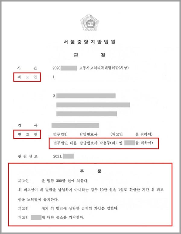 의뢰인은 운전업무에 종사하는 사람이었는데요. 따라서 속도를 줄이고 전방 및 좌우를 살핀 후 앞 차와의 안전거리를 유지하고 안전하게 교차로에 진입해야 할 업무상 주의의무가 있었습니다. 그러나 의뢰인이 안전거리를 유지하지 않은 과실로, 피해자가 피고인1의 차량을 피하기 위하여 급정거 하자 의뢰인은 이를 피하지 못하고 피해자 차량의 후방 부분을 추돌하고 말았습니다. 이에 피해자에게 중상해를 입게 하였다는 이유로 기소되었는데요. 의뢰인은 본 법인의 형사전문변호사를 찾아, 생계가 달린 문제라며 도움을 요청하였습니다.