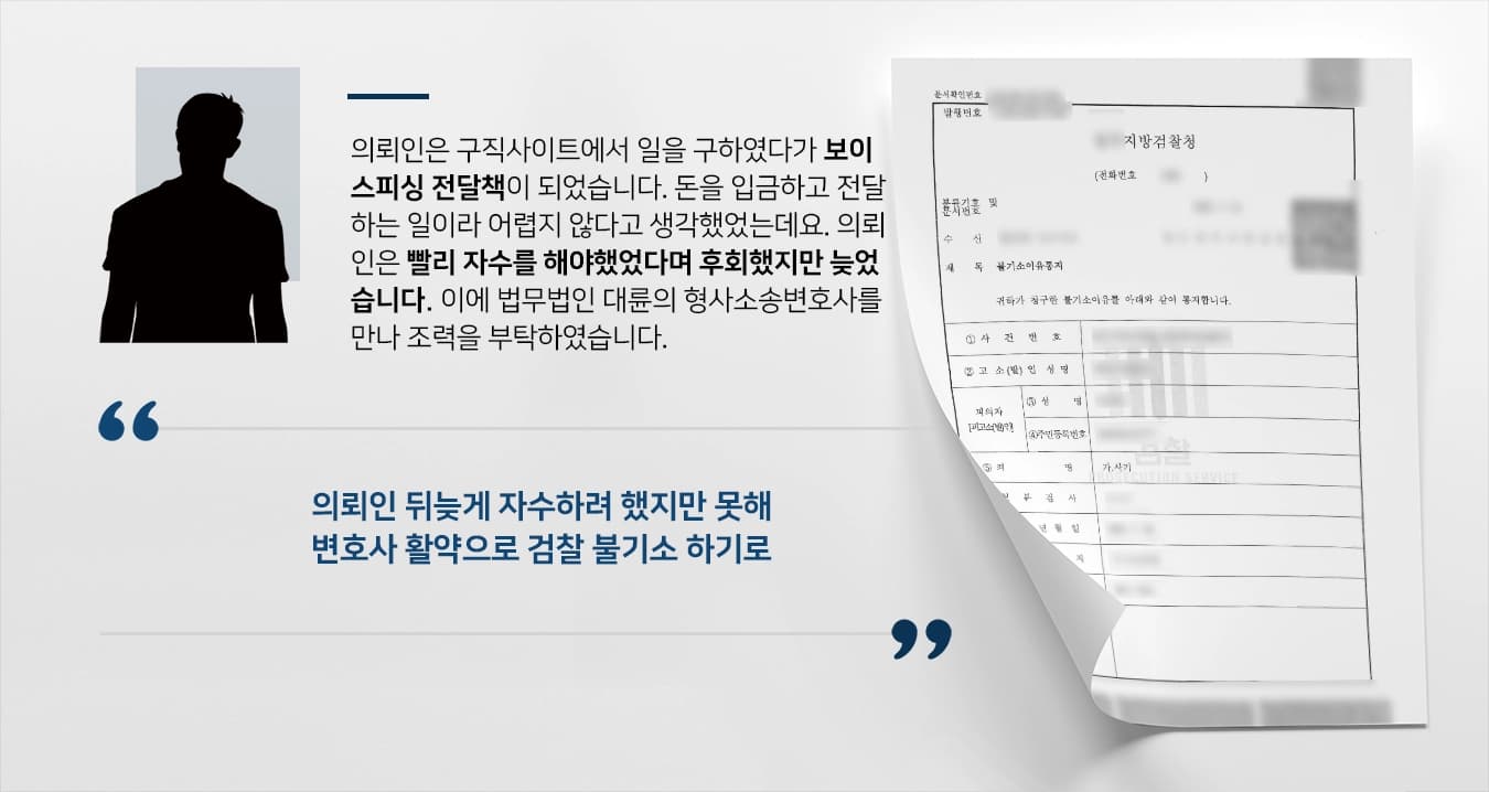 [사기죄 방어] 형사소송변호사 도움으로 불기소 처분 받아냄