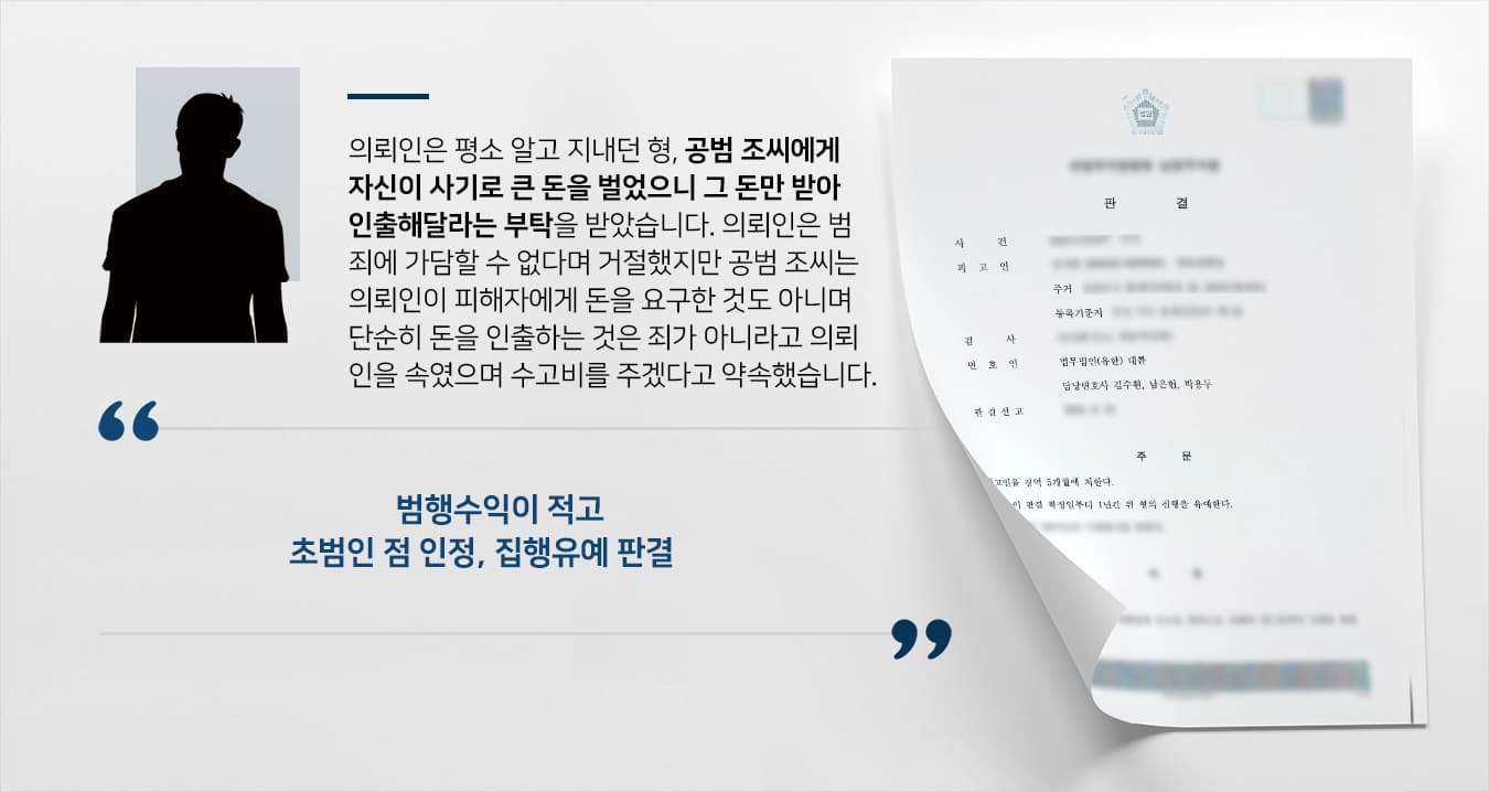 [사기죄처벌 집행유예] 사기죄처벌, 사기전문변호사 조력으로 집행유예 
