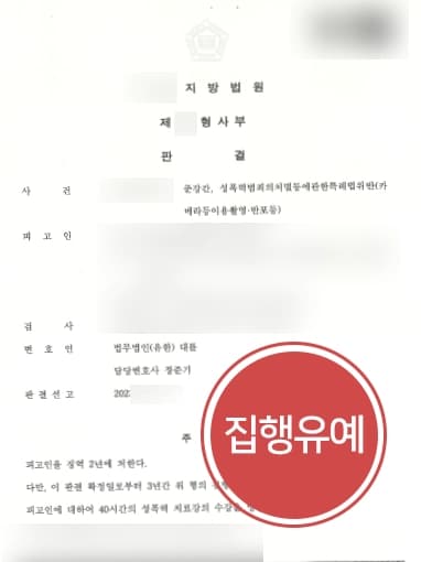 [준강간, 카메라이용촬영죄 실형 방어] 항거불능 상태 피해자 간음, 집행유예로 마무리