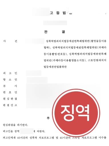 [부산성범죄변호사 조력사례] 성범죄고소대리 통해 피고인 징역형 받아낸 후, 피고인 항소에서 거액의 합의금 받아냄 