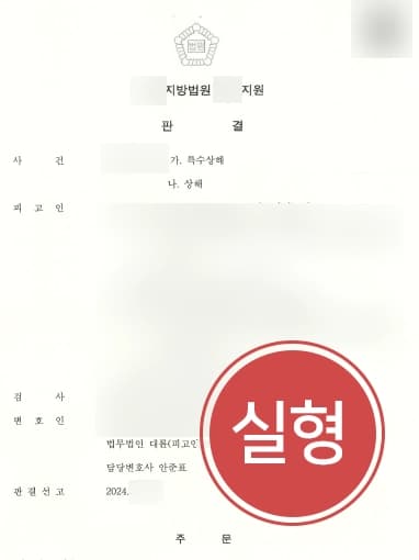 [특수상해변호사 대응사례] 특수상해 고소대리하여 상대방 실형 선고
