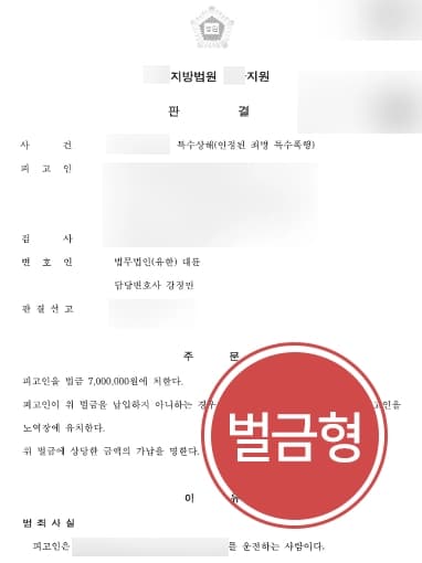 [특수상해에서 특수폭행으로 혐의 감경] 차로 피해자 위협한 피고인, 벌금형 받아