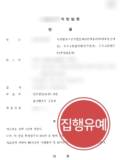[음주운전변호사 조력사례] 위험운전치상, 음주·무면허운전 다수 혐의 집행유예 받아내