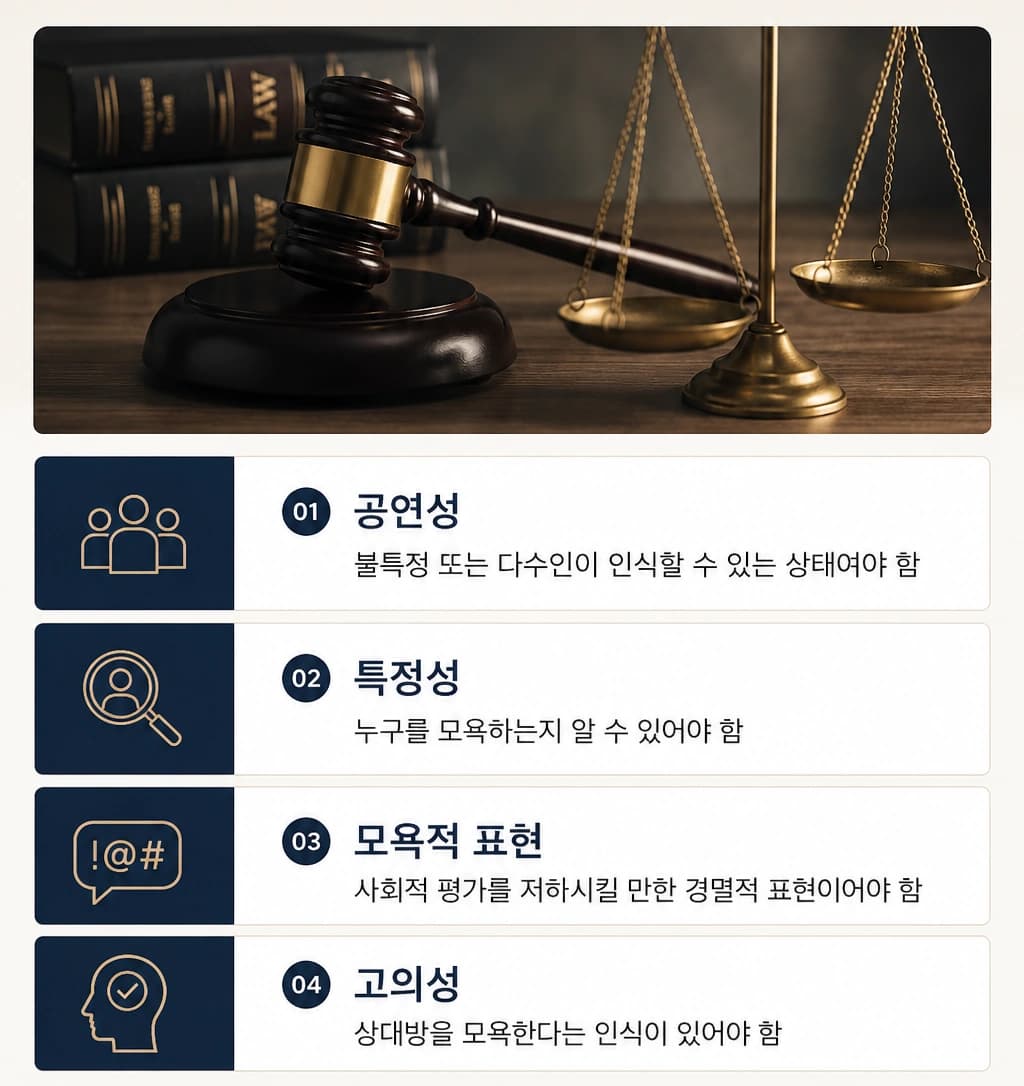 형사사건변호사 친고죄 모욕죄 공연성 특정성 고의성