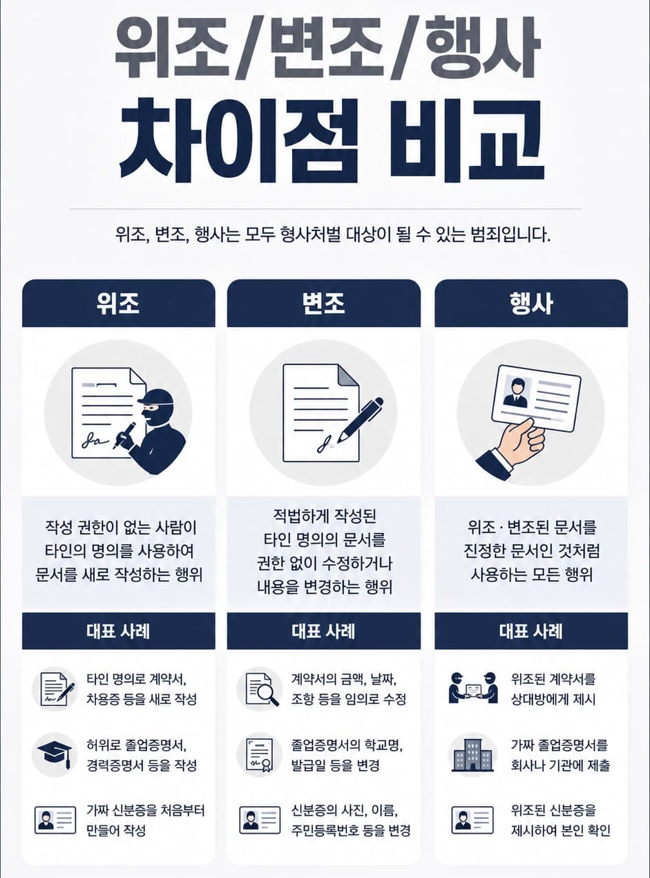 사문서위조행사죄 처벌 기준 쉽게 정리