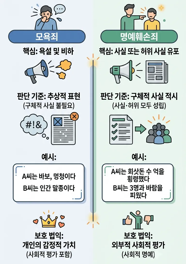 악플고소 시 참고해야 할 모욕죄와 명예훼손죄 차이점