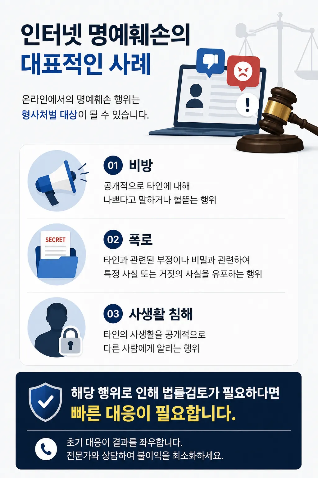 온라인명예훼손 처벌 형량 벌금 성립요건 알아보면