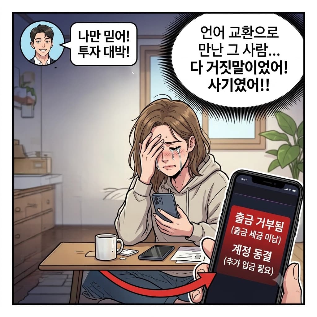 전자통신금융사기의 유형과 대응 방법을 쉽게 설명하는 이미지입니다.
