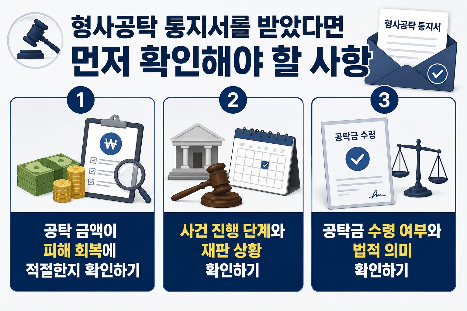 형사공탁 통지서를 받았다면 먼저 확인해야 할 사항