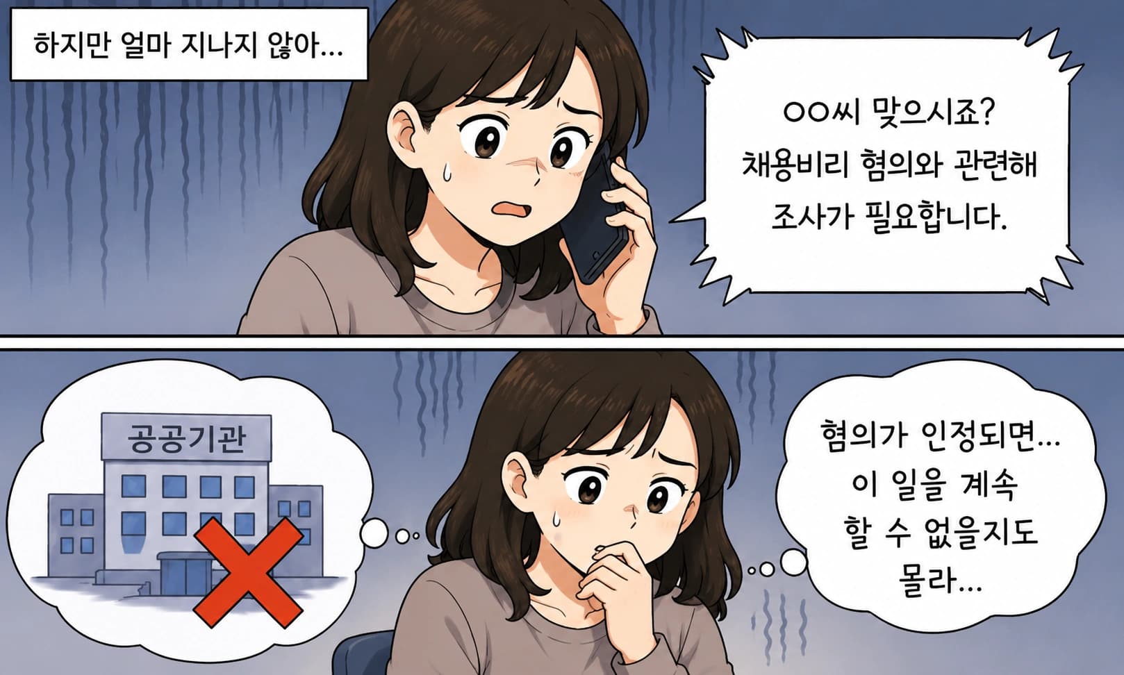 채용비리 의심을 받은 의뢰인의 혐의, 업무방해